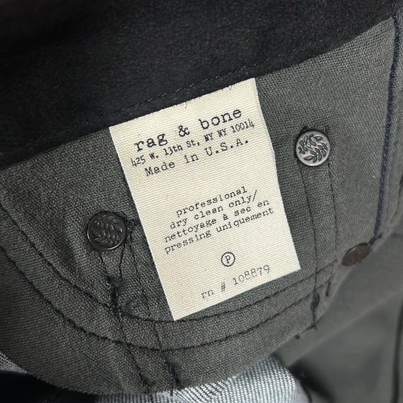 Rag & Bone Lamb Leather + Jean Combo Skinny Pant, Blue, Black, Size 28 - Picture 11 of 14